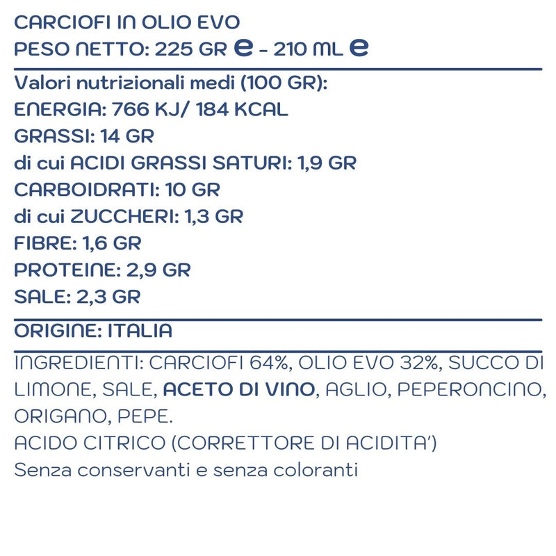 Carciofini crudotto in olio EVO 225 gr